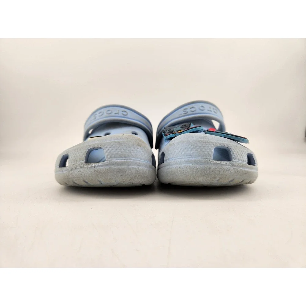 Crocs Classic Clog Kids Size J3 Light Blue Lilo & Stitch Jibbitz 206991‎